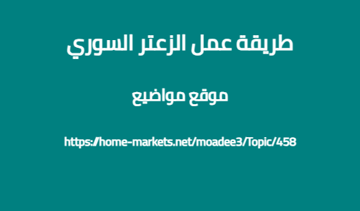 طريقة عمل الزعتر السوري