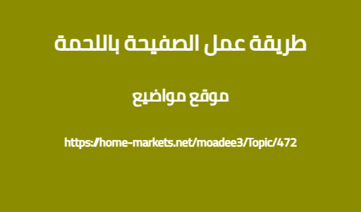 طريقة عمل الصفيحة باللحمة