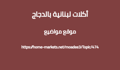 أكلات لبنانية بالدجاج