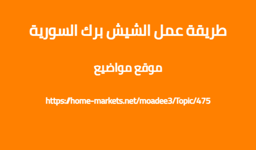 طريقة عمل الشيش برك السورية