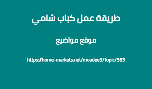 طريقة عمل كباب شامي