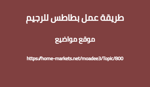 طريقة عمل بطاطس للرجيم