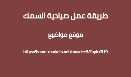 طريقة عمل صيادية السمك