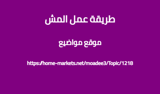 طريقة عمل المش
