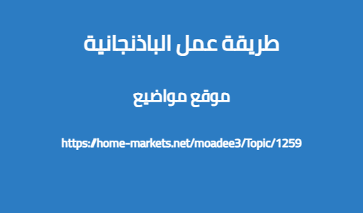 طريقة عمل الباذنجانية