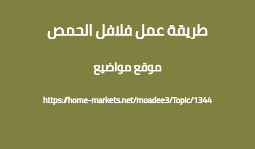 طريقة عمل فلافل الحمص