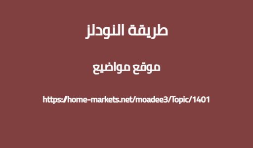 طريقة النودلز
