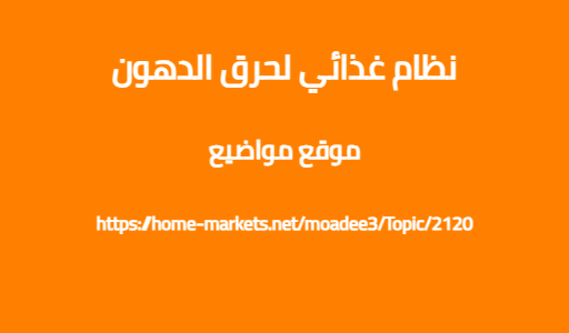 نظام غذائي لحرق الدهون