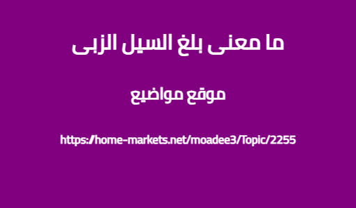 ما معنى بلغ السيل الزبى
