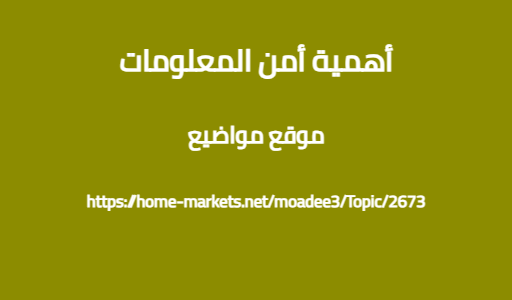 أهمية أمن المعلومات