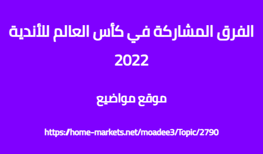 الفرق المشاركة في كأس العالم للأندية 2022