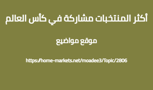 أكثر المنتخبات مشاركة في كأس العالم