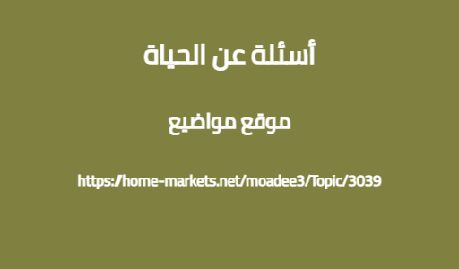 أسئلة عن الحياة