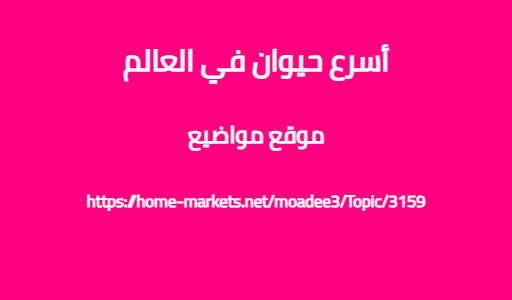 أسرع حيوان في العالم