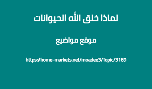 لماذا خلق الله الحيوانات