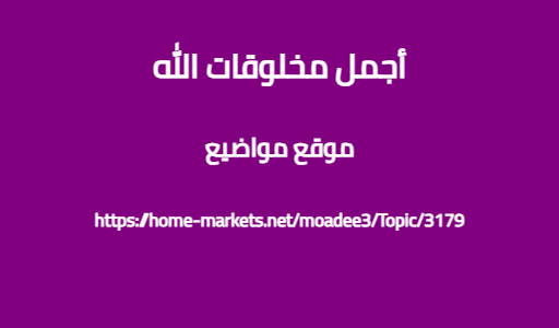 أجمل مخلوقات الله