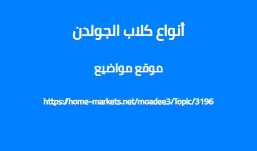 أنواع كلاب الجولدن