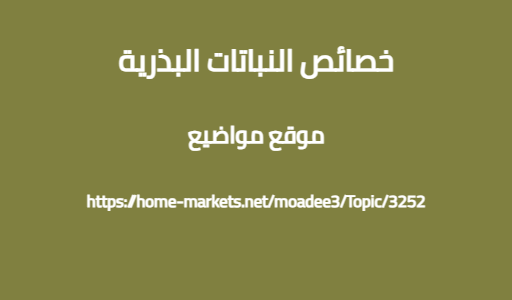 خصائص النباتات البذرية