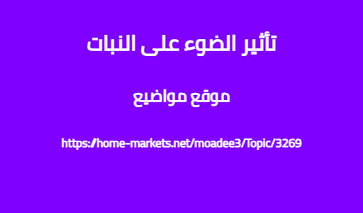 تأثير الضوء على النبات