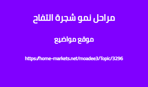 مراحل نمو شجرة التفاح