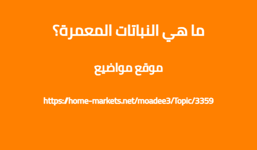 ما هي النباتات المعمرة؟