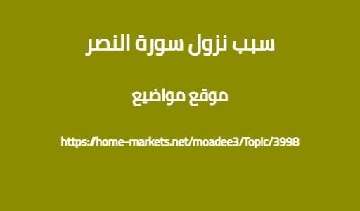 سبب نزول سورة النصر